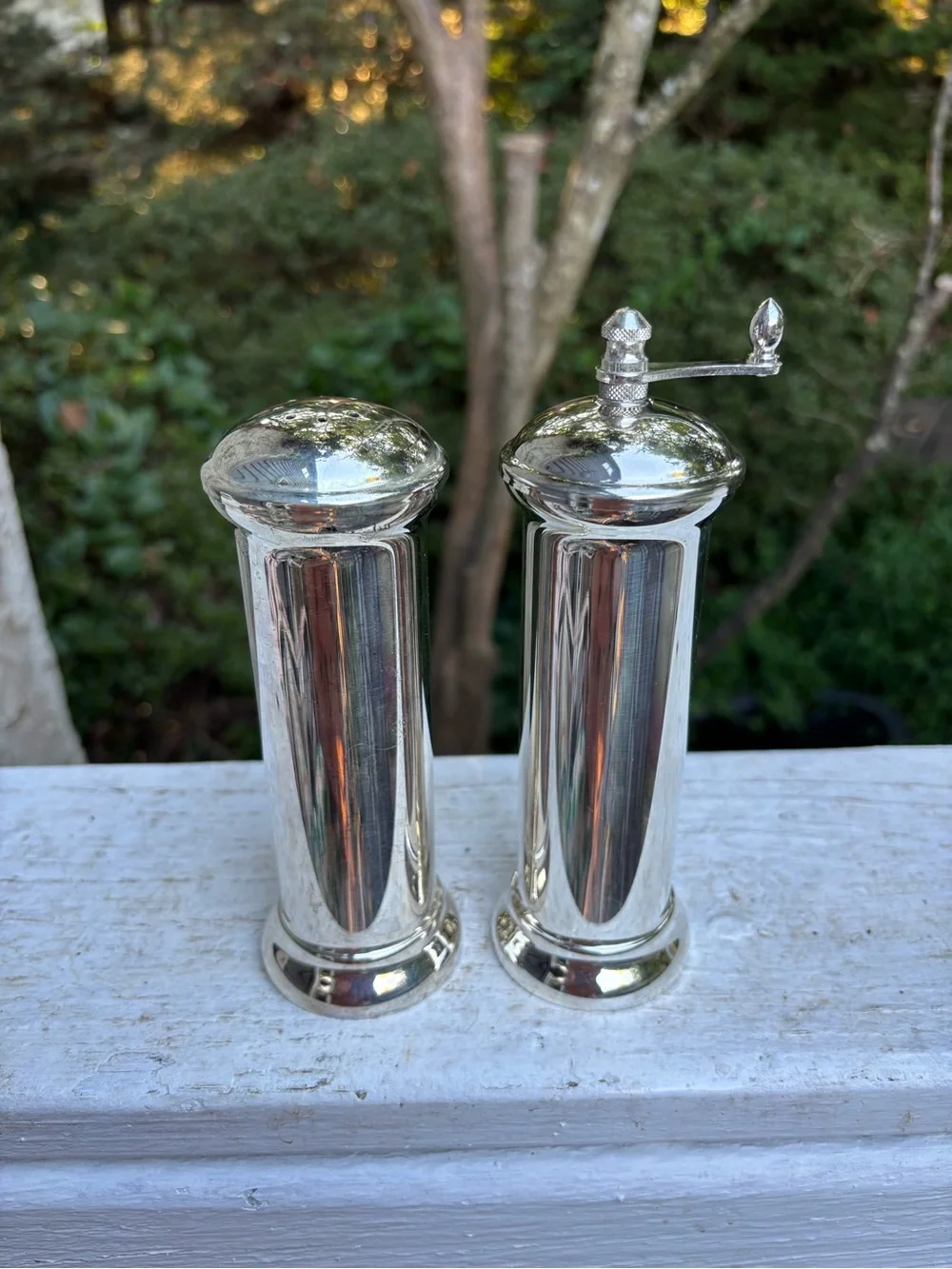 Maestri by Gorham Fine Silver Plate Pepper Mill and Salt Shaker Set